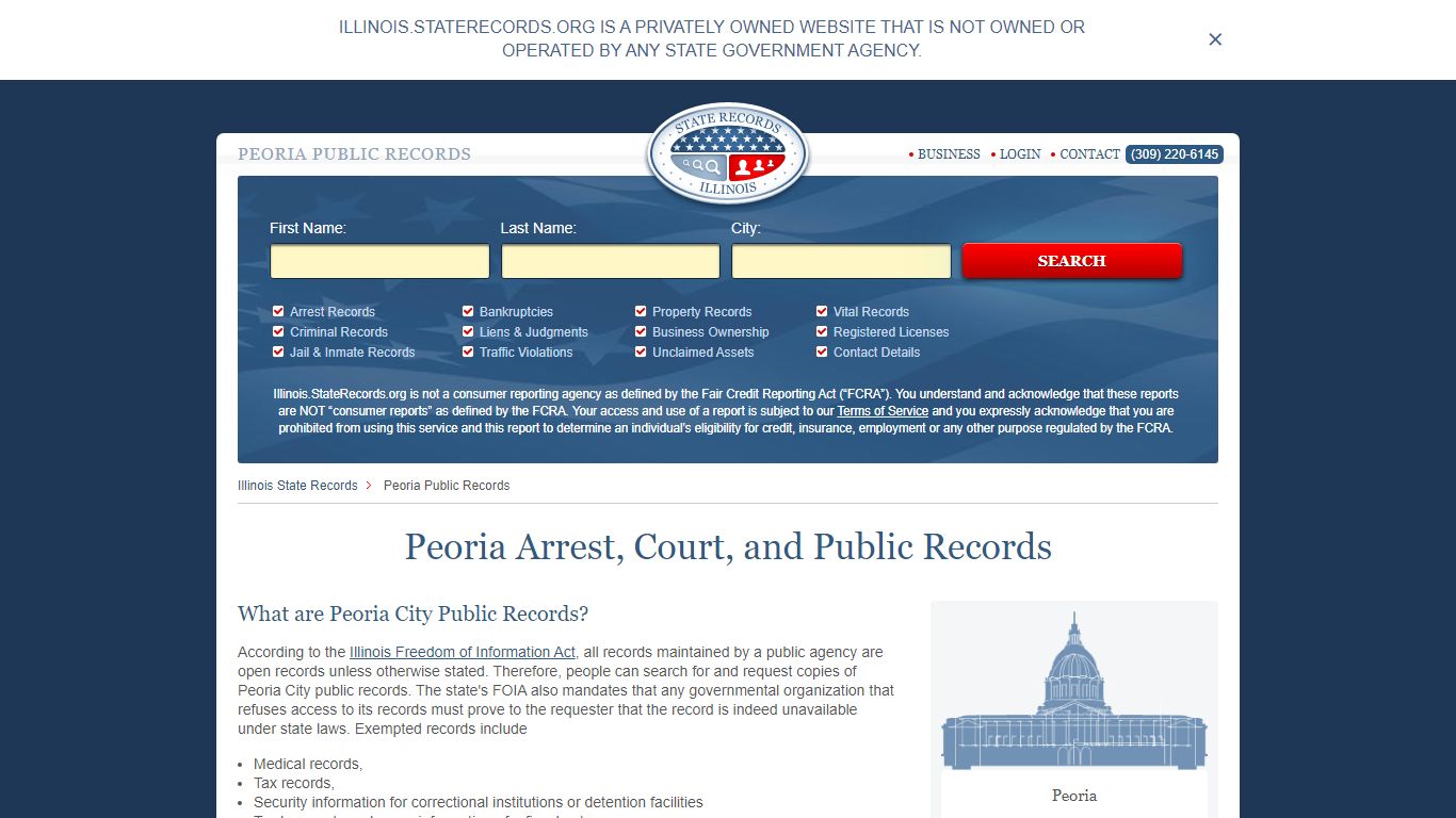 Peoria Arrest and Public Records | Illinois.StateRecords.org