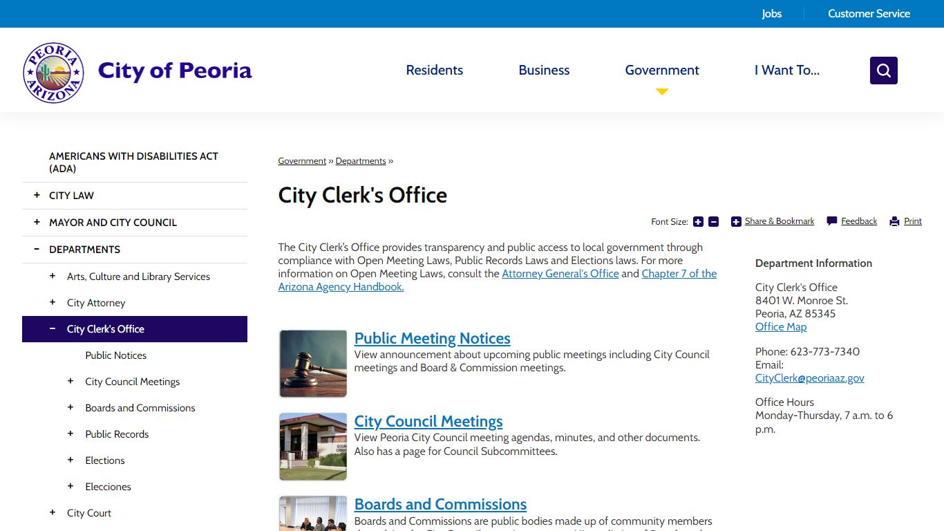 City Clerk's Office | City of Peoria